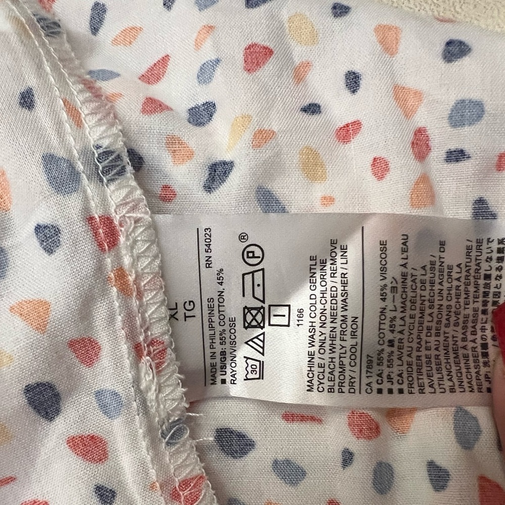 Banana Republic Terrazzo Dotted Button Down Babydoll Dress Size XL - Picture 7 of 9